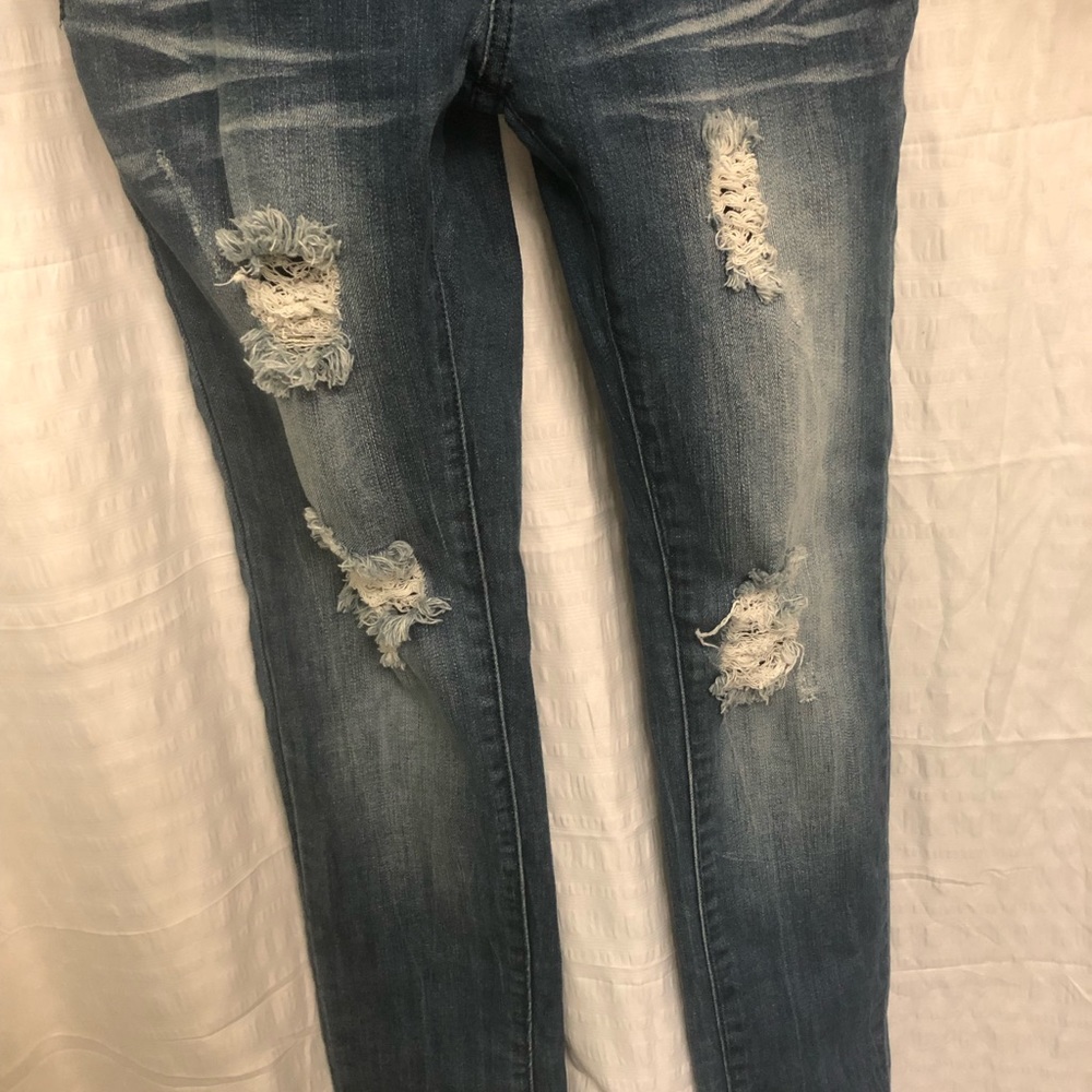 Machine Distressed Bib Overalls - Picture 4 of 8